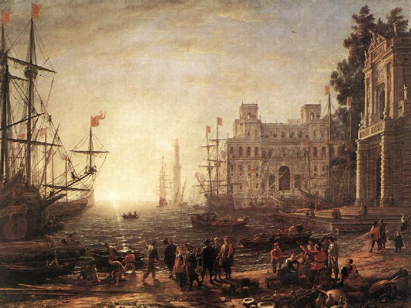 Claude Lorrain Port Scene with the Villa Medici dfg France oil painting art